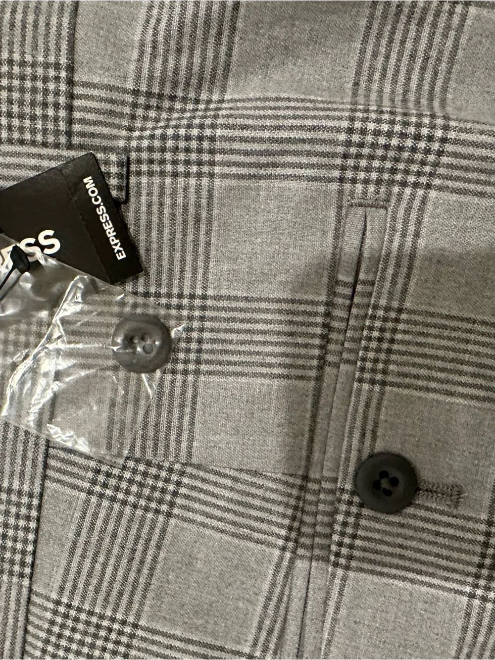Express Gray Plaid Dress Pants